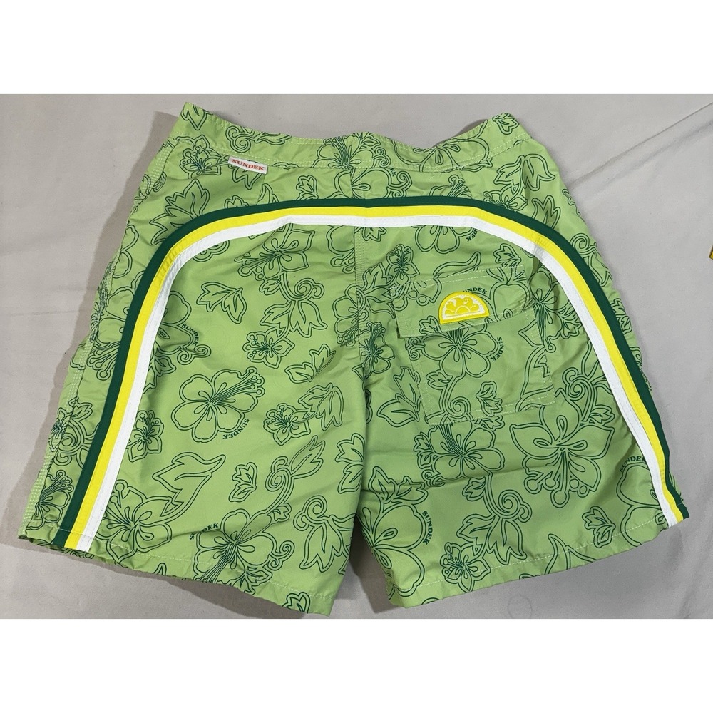 Green Floral Sundek 32 Rainbow Beach Swim Shorts Trunks Factory Sample